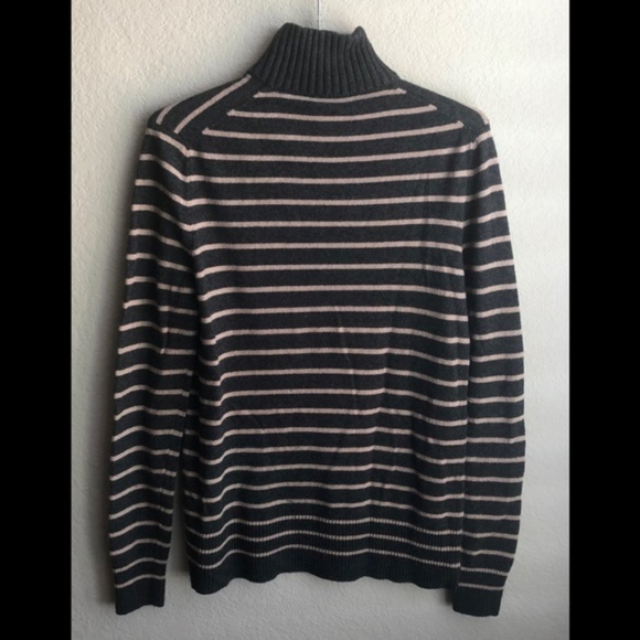 Tory Burch Giselle Sweater Charcoal Pink Stripe - Picture 5 of 7